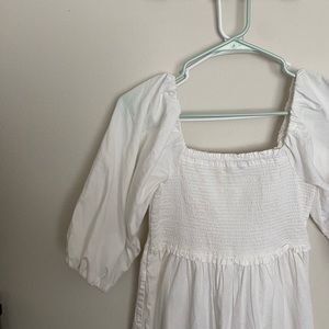 Free Assembly White Square Neck Puff Sleeve Maxi Dress